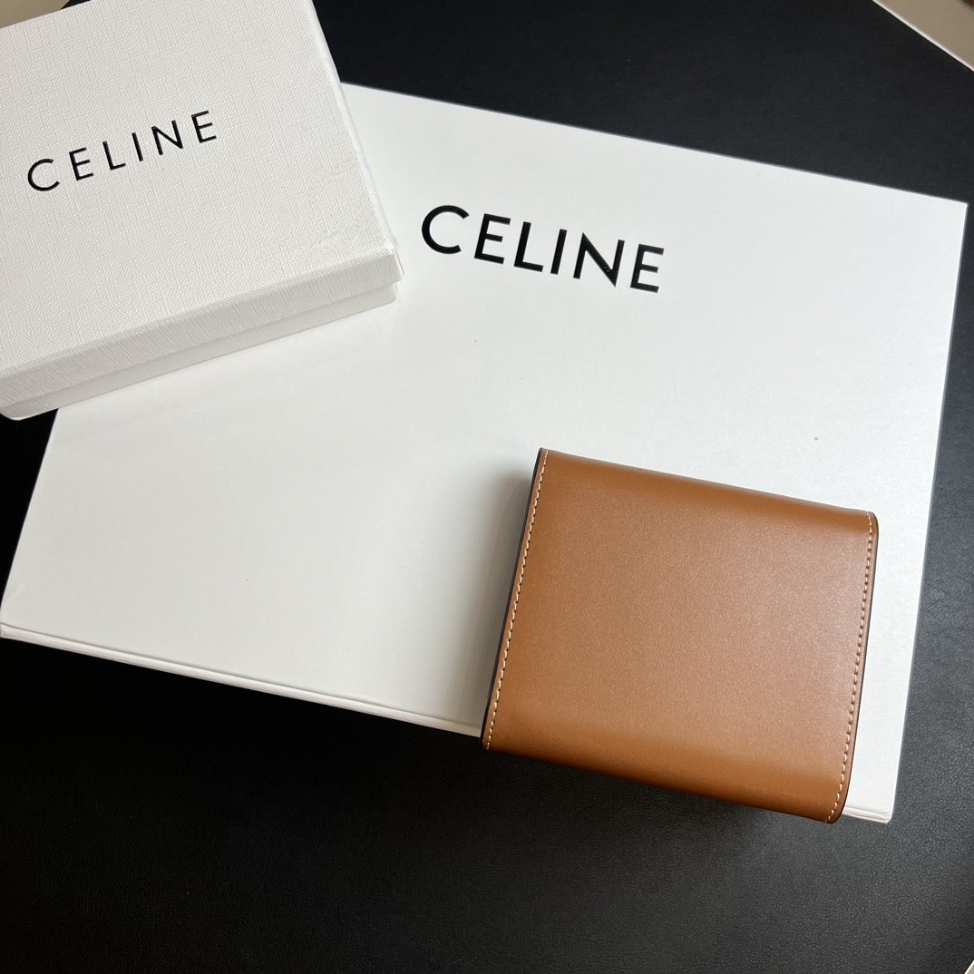 CELINE セリーヌ 凱旋門トリフォールド財布 10.5*9*3cm