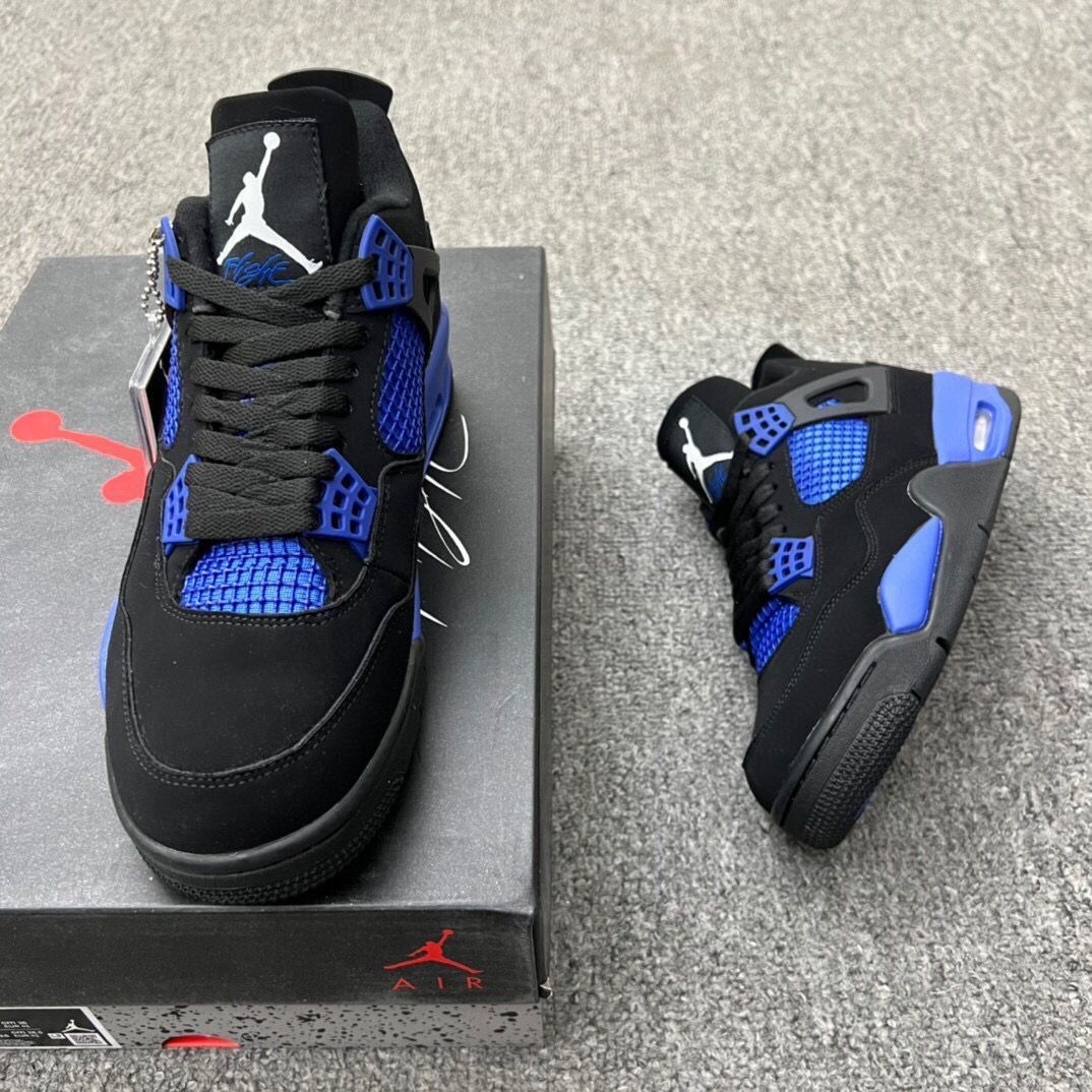Air Jordan 4 Retro Blue Thunder スニーカー ブラック / ブルー