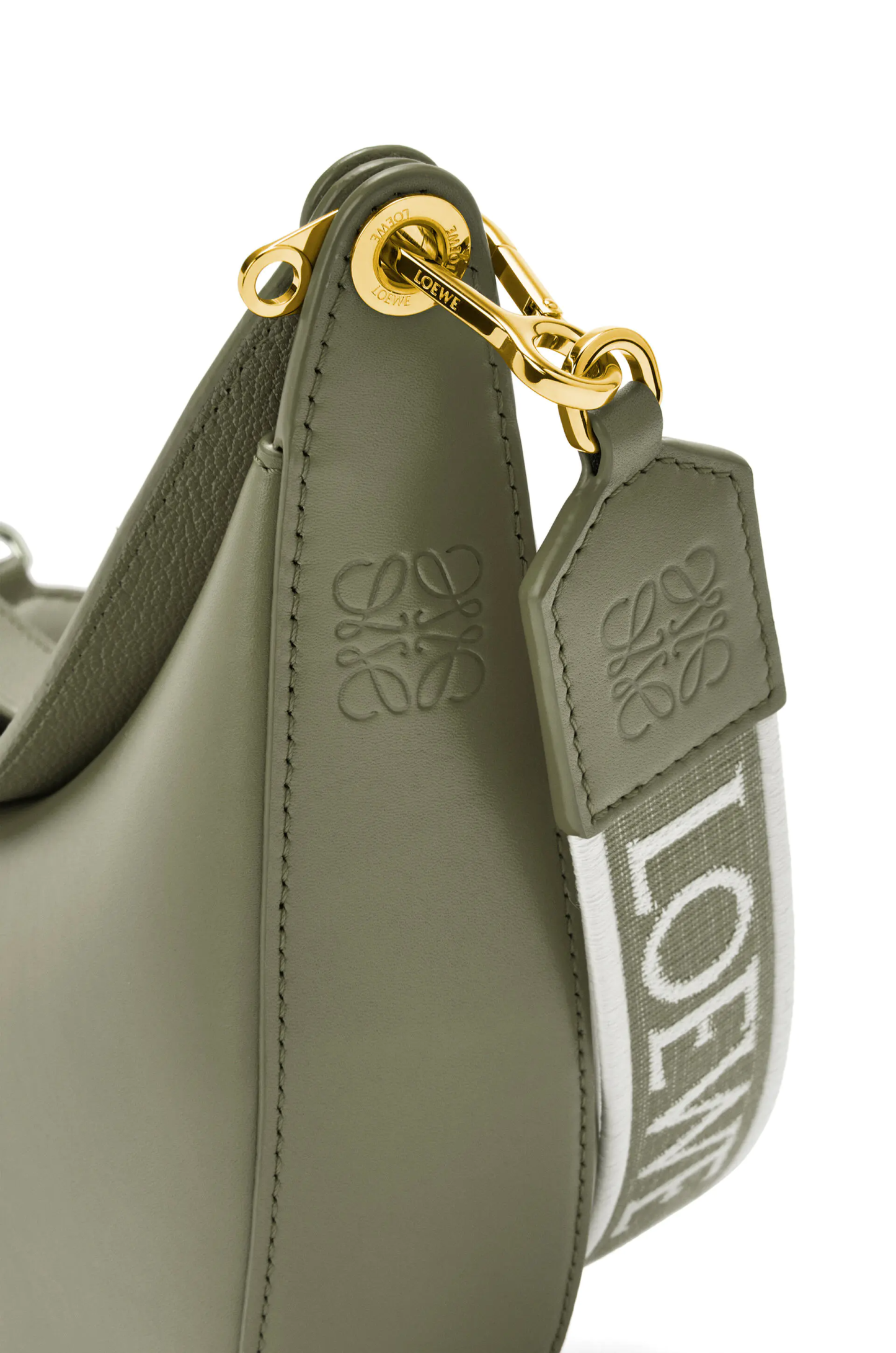 関税込 ◆LOEWE サテンカーフ&ジャカード Luna ホーボー バッグ