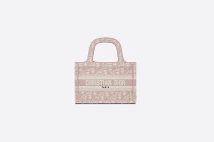 【ディオール】◆人気 BOOK TOTE 定番柄刺繍 トートバッグ-3 sizes