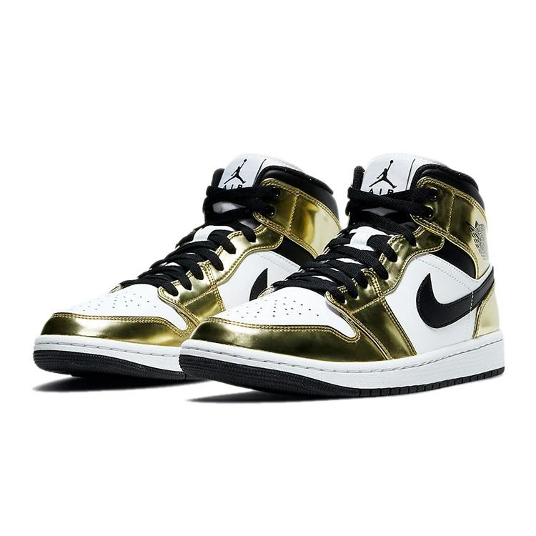 NIKE ナイキ AIR JORDAN 1 MID SE 'METALLIC GOLD' エア ジョーダン ワン ミッド スペシャルエディション  メタリック ゴールド メンズ レディース スニーカー METALLIC GOLD/BLACK-WHITE メタリックゴールド/ブラック ホワイト【海外展開 日本未入荷】