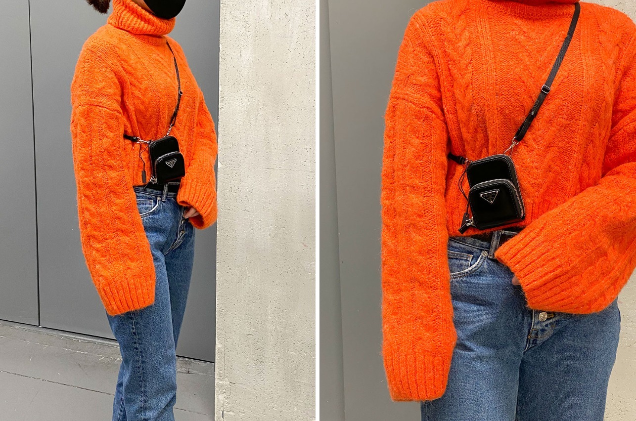 PRADA【関税/送料込】★BRUSHED LEATHER ミニクロスバッグ★