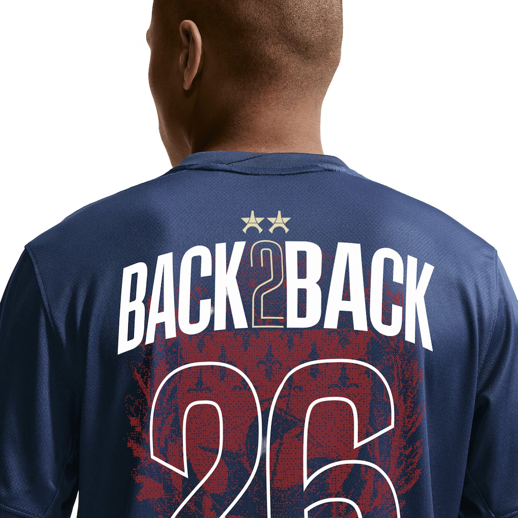 PSG ナイキ ホームスタジアムシャツ 2025-26 - 2026年欧州王者プリント