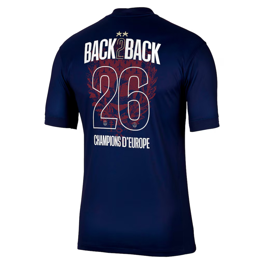 PSG ナイキ ホームスタジアムシャツ 2025-26 - 2026年欧州王者プリント