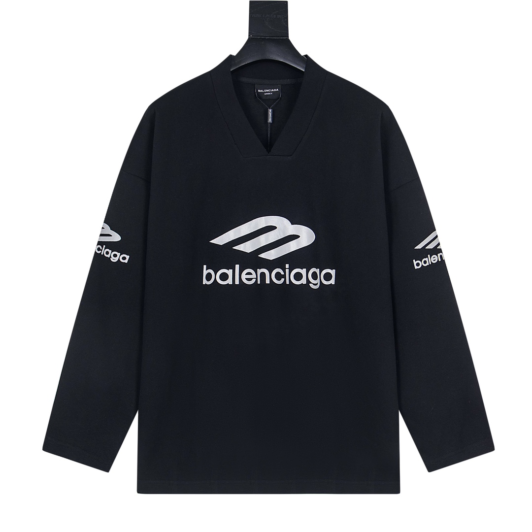 【BALENCIAGA】V ネック長袖 T シャツ
