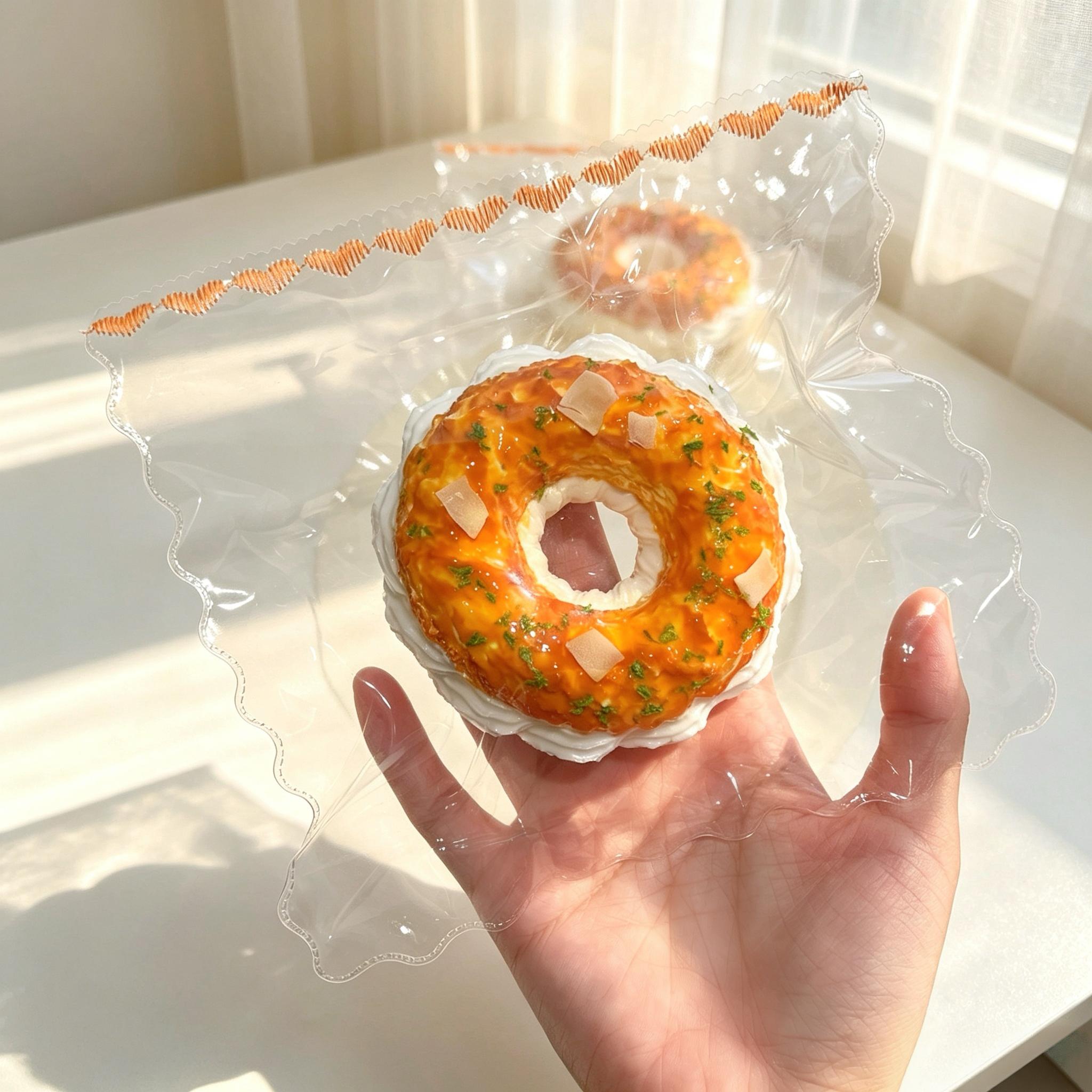 【キャラメルドーナツ】シリコン製のスローリバウンド式ストレス解消グッズ（スクイーズタイプ）
