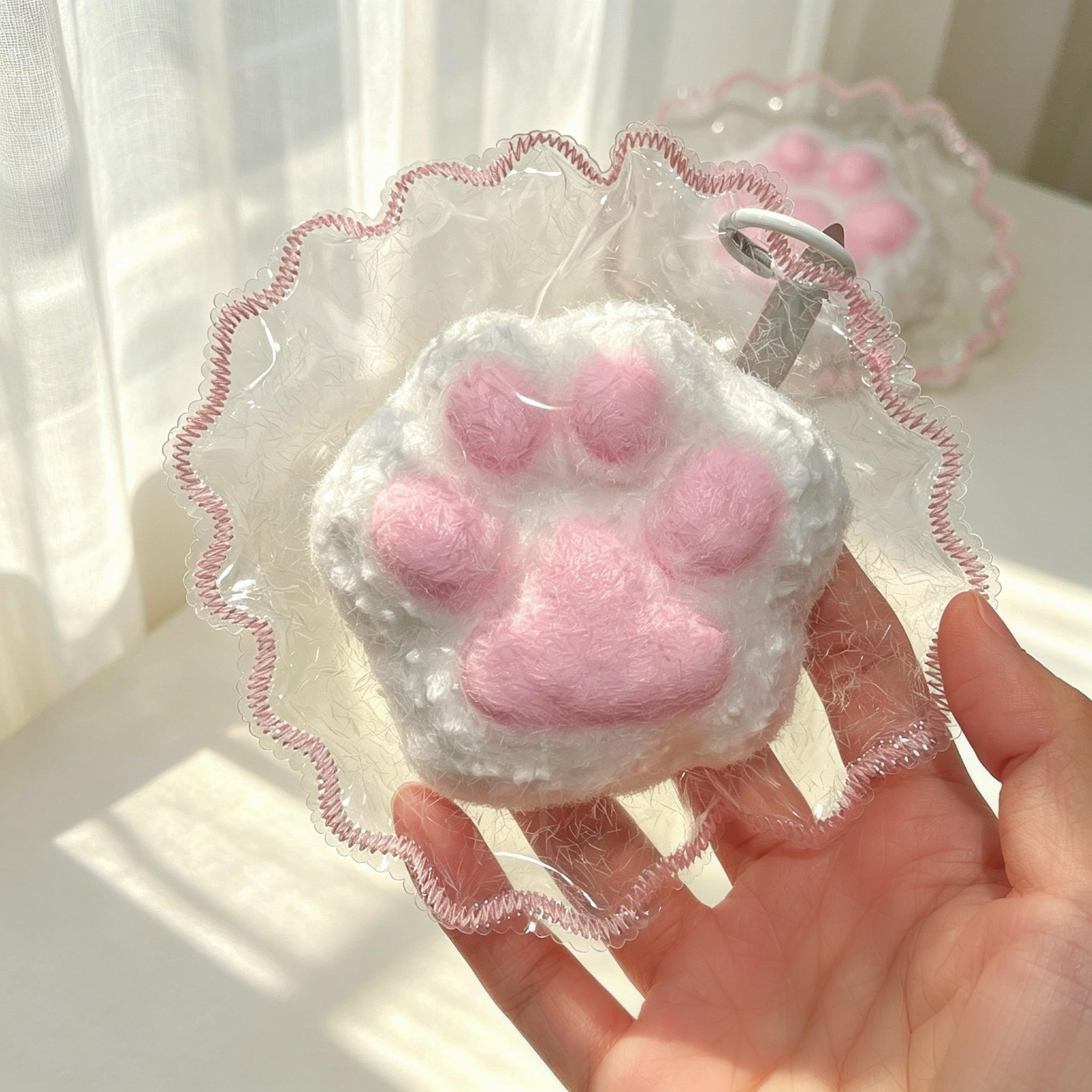 【もこもこキャットパウ】シリコン製のスローリバウンド式ストレス解消グッズ（スクイーズタイプ）