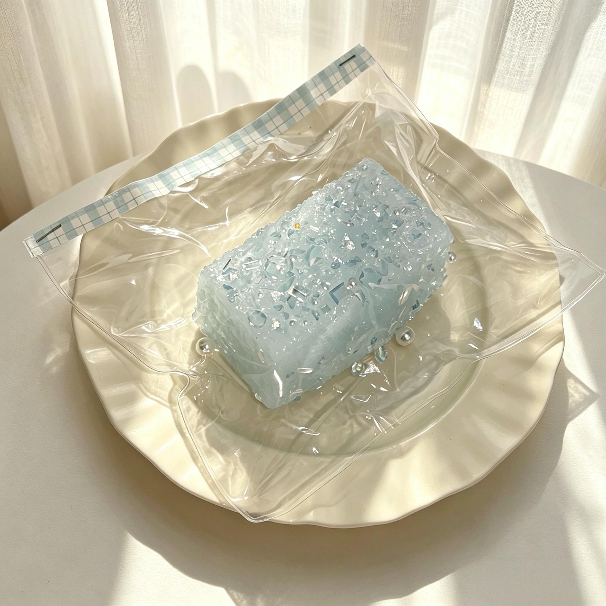 【ブルー食パン／ピンクせんべいクラッシュアイス】シリコン製のスローリバウンド式ストレス解消グッズ（スクイーズタイプ） 2