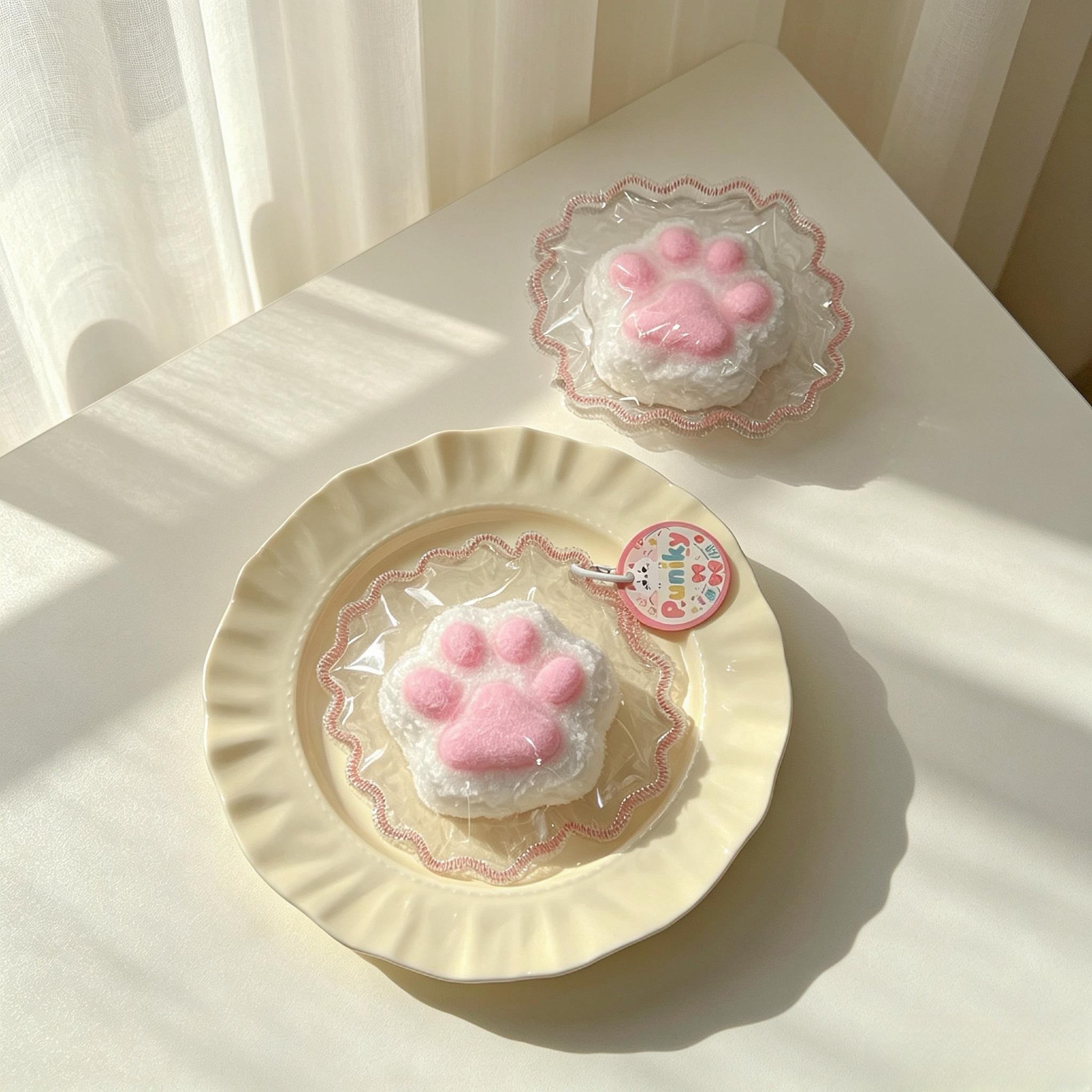 【もこもこキャットパウ】シリコン製のスローリバウンド式ストレス解消グッズ（スクイーズタイプ） 3