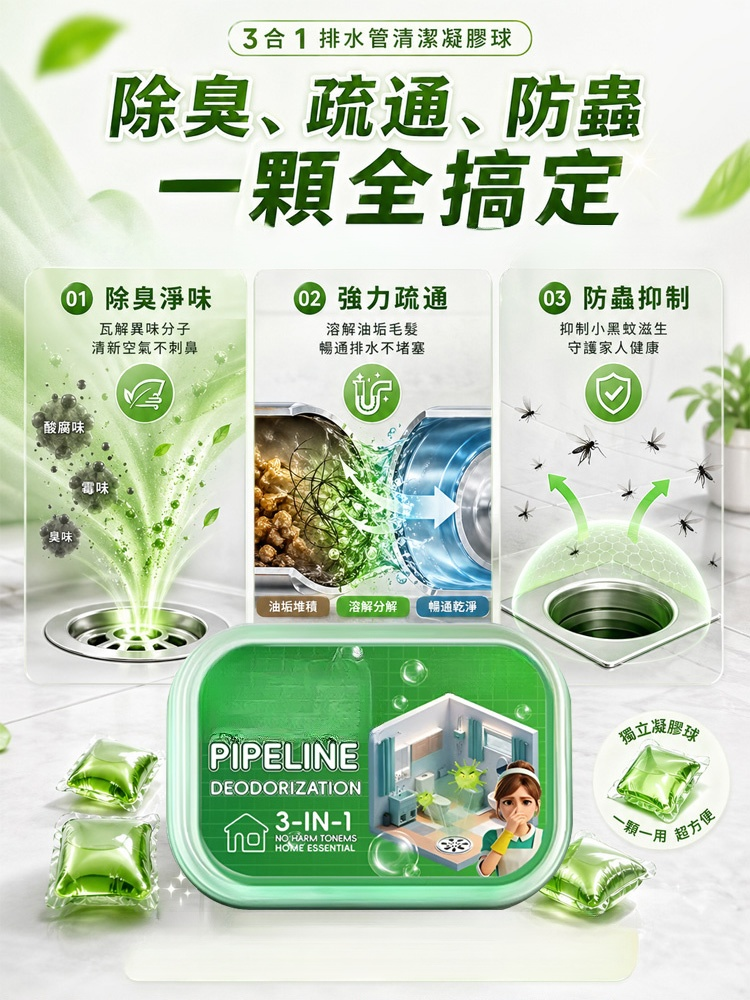 下水道疏通除臭水溶凝珠