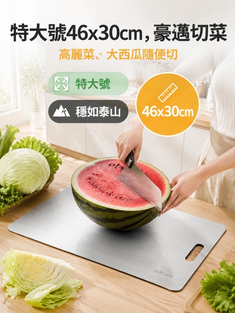 德國SUS304不鏽鋼防滑加厚抗菌菜板