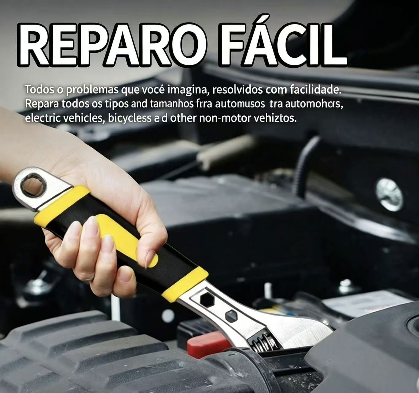 Conjunto de chave de fenda multifuncional pesada, ajustável de 6 a 12 polegadas, com cabo em TPR, para reparação de tubulações e máquinas