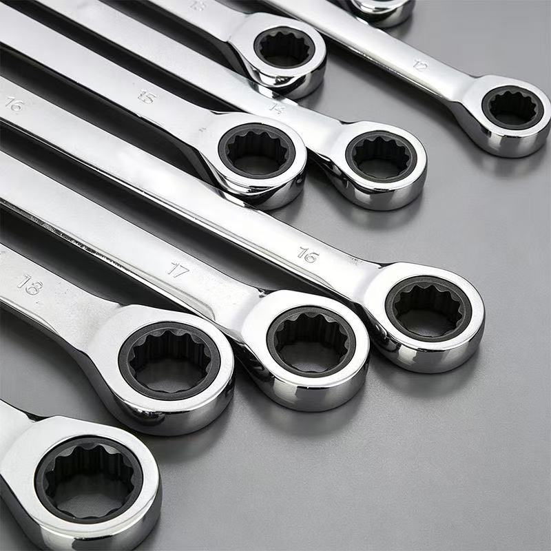 Chave de parafuso com cabeça flexível, conjunto de duas pontas, sistema métrico, para reparação de veículos, chave de parafuso com engrenagem mecânica, ferramenta mecânica, ferramenta mecânica