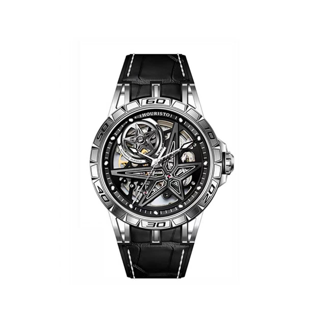 GELATU Men's Automatic Mechanical Skeleton Watch - Stylish Large Dial Sport Watch