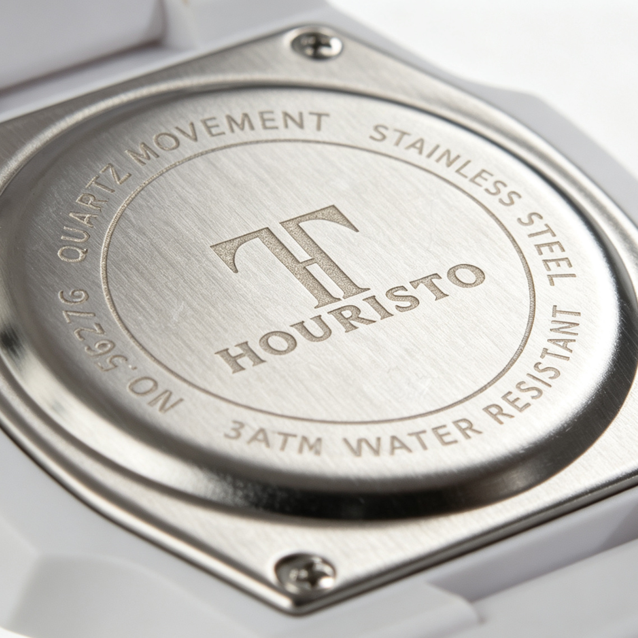 Touristo All-White Integrated Bracelet Watch – Octagonal Case Quartz Watch with Day-Date Window