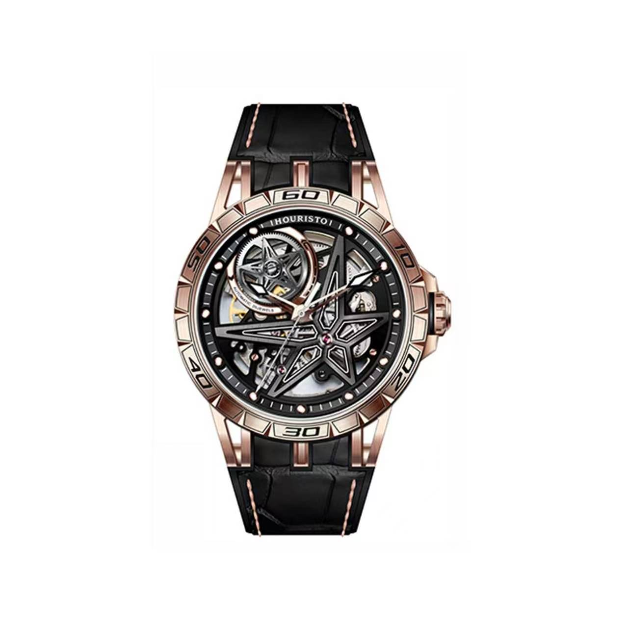 GELATU Men's Automatic Mechanical Skeleton Watch - Stylish Large Dial Sport Watch