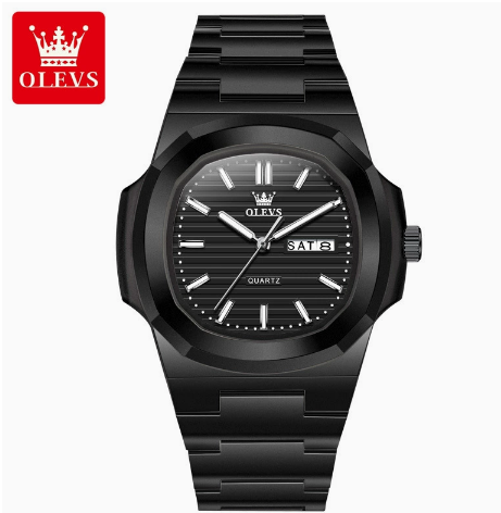 OLEVS Men's Tonneau Quartz Watch - Stylish Resin Sports Watch with Luminous Display (Model 5627QL)