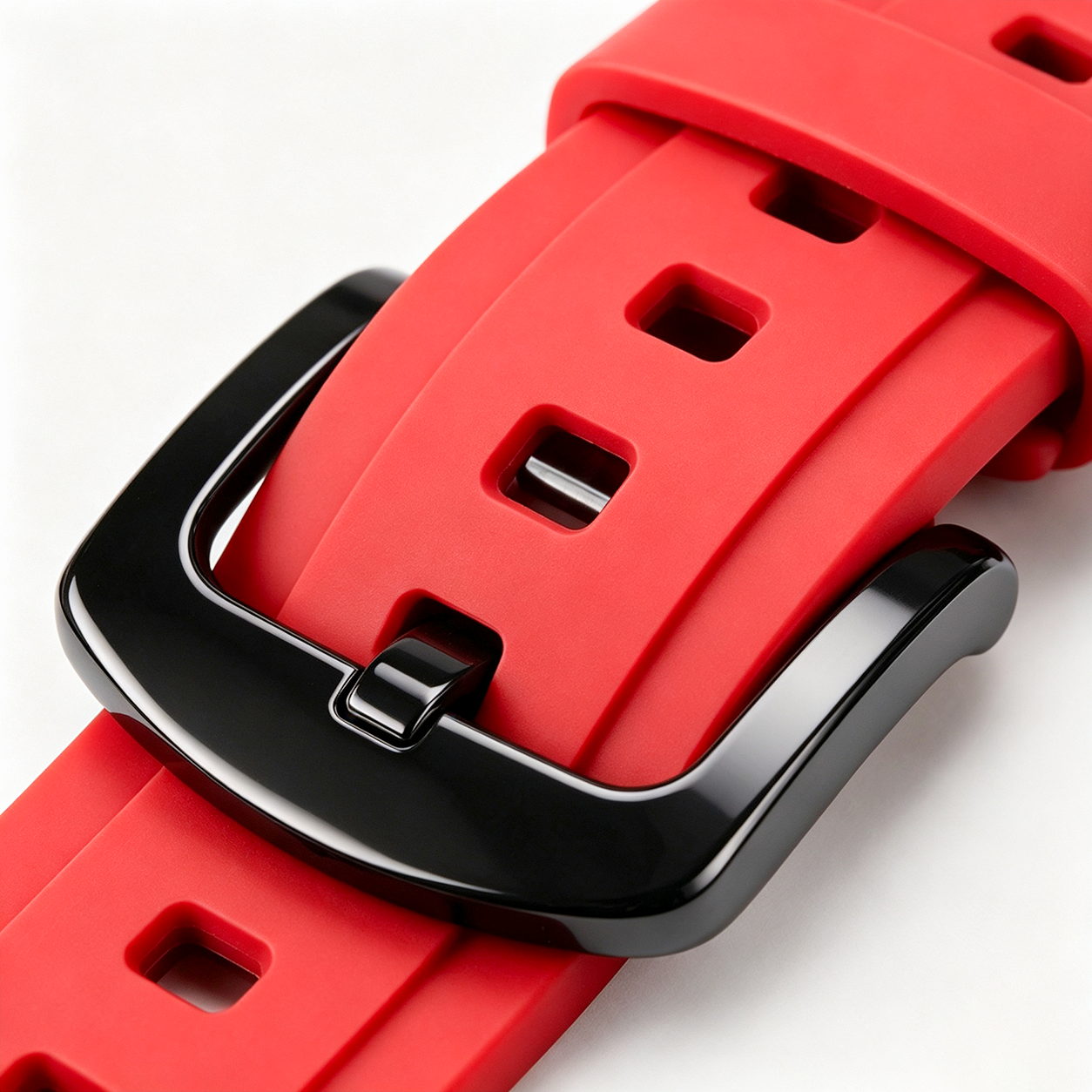 HOURISTO Automatic Skeleton Watch - Red Rubber Strap Chronograph Moon Phase Sport