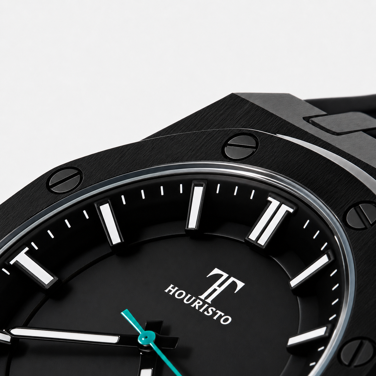 HOURISTO Men's Fashion Watch - Black Octagonal Bezel Water Resistant Sport Casual Watch