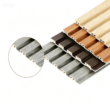 ระแนงไม้เทียม WPC หนา 8 มม. แผ่นตกแต่งผนังภายใน กันน้ำ กันปลวก มี 1M / 2M หลายสีให้เลือก