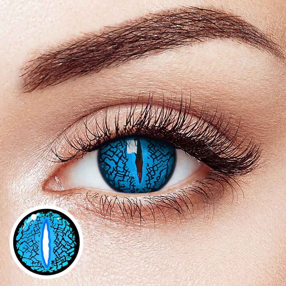 [Cosplay] Lizard Eye Aqua Blue - 2 Lenses - Half Year