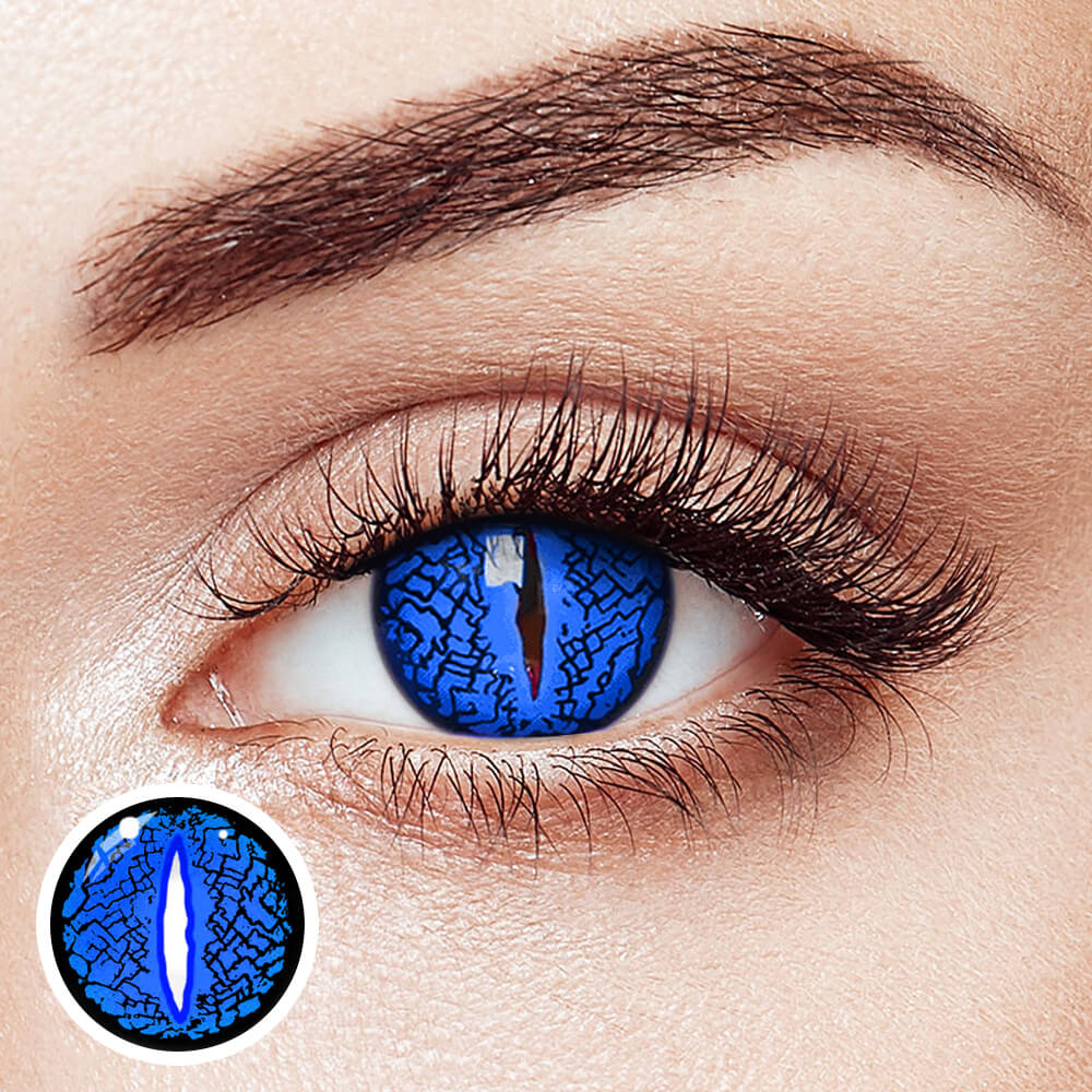 [Cosplay] Lizard Eye Dark Blue - 2 Lenses - Half Year