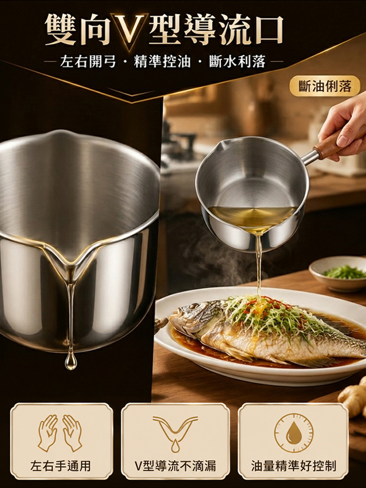 家用不銹鋼油潑鍋