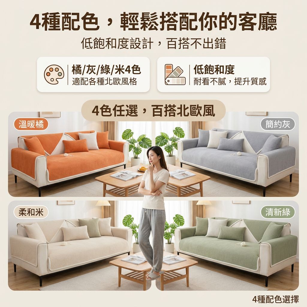 超柔軟四季通用刺繡沙發套