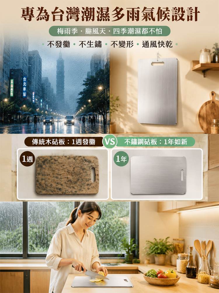 304不鏽鋼加厚抗菌防黴砧板