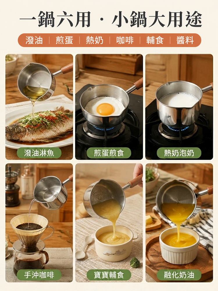 家用不銹鋼油潑鍋
