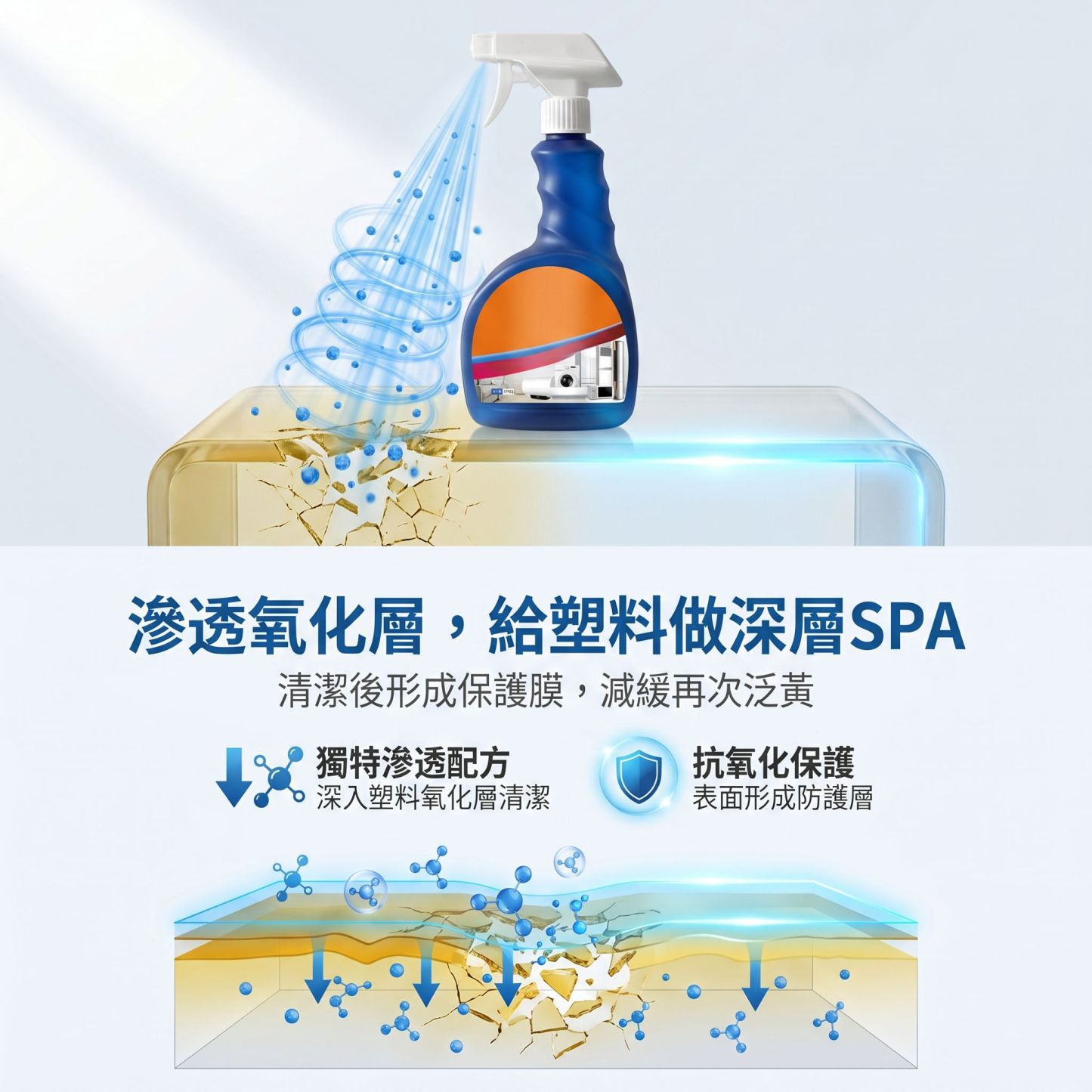 塑膠去黃劑 強力去污翻新馬桶蓋清潔劑