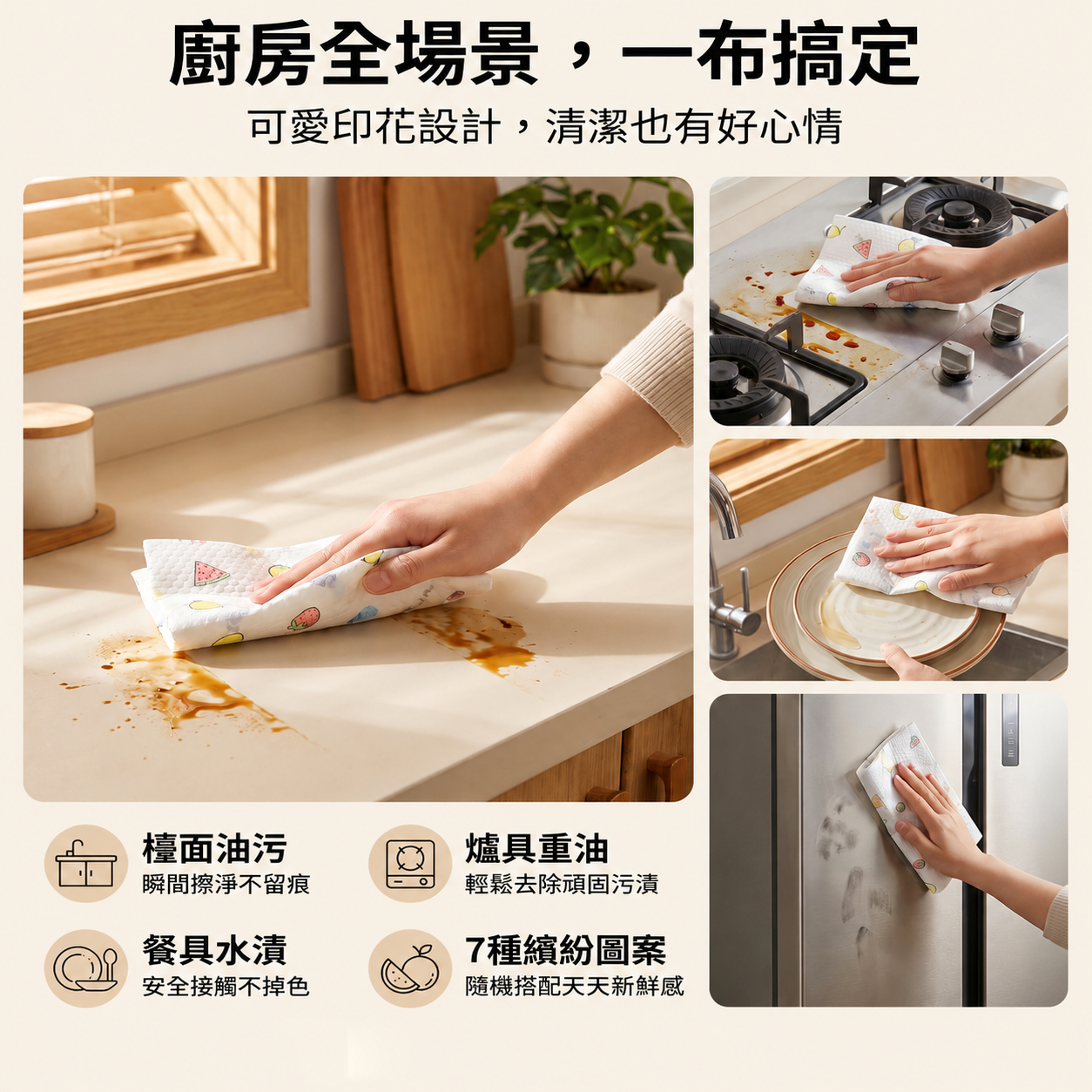 廚房可水洗乾濕兩用不沾油懶人抹布百潔布