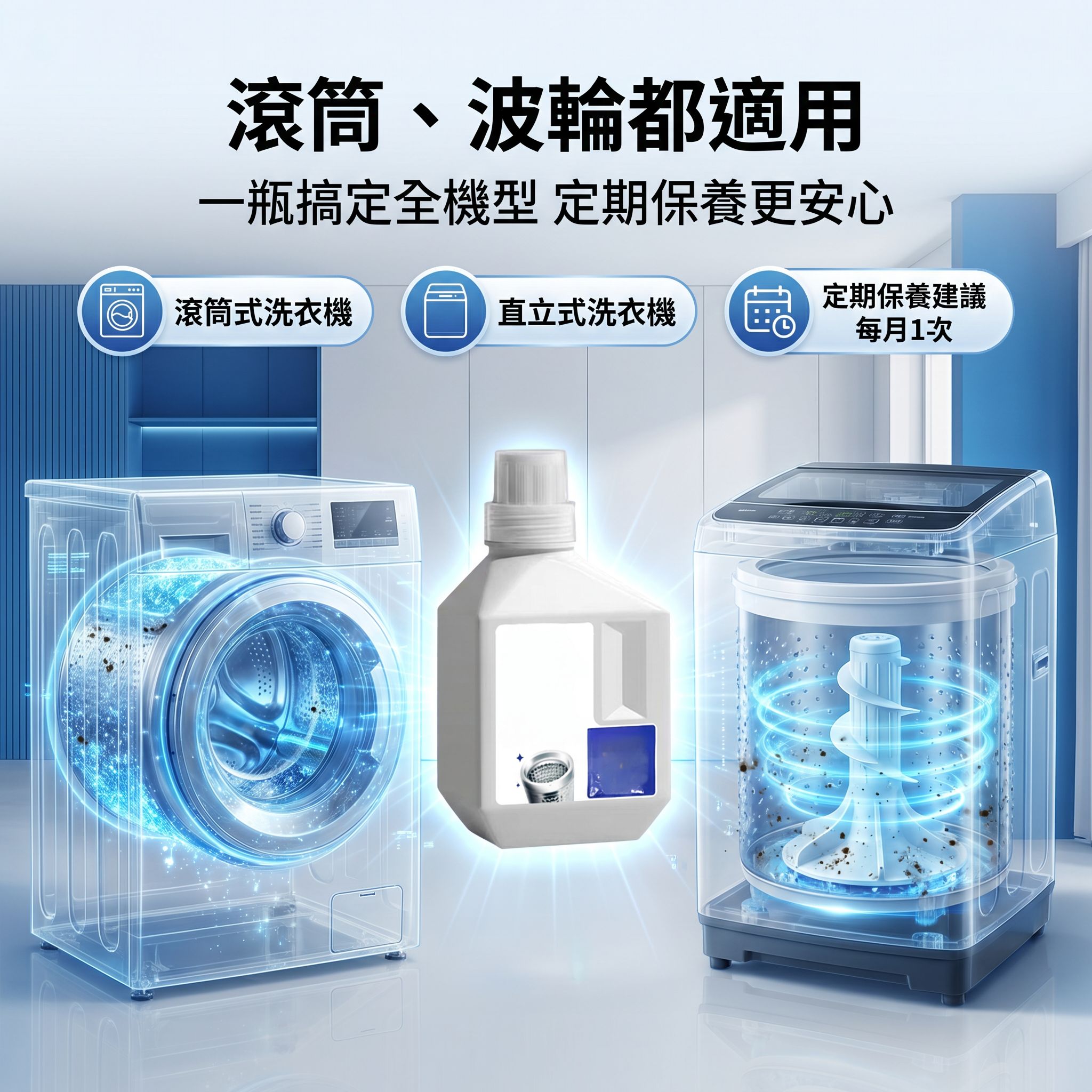 洗衣機專用清潔劑 強效去垢殺菌滾筒波輪通用