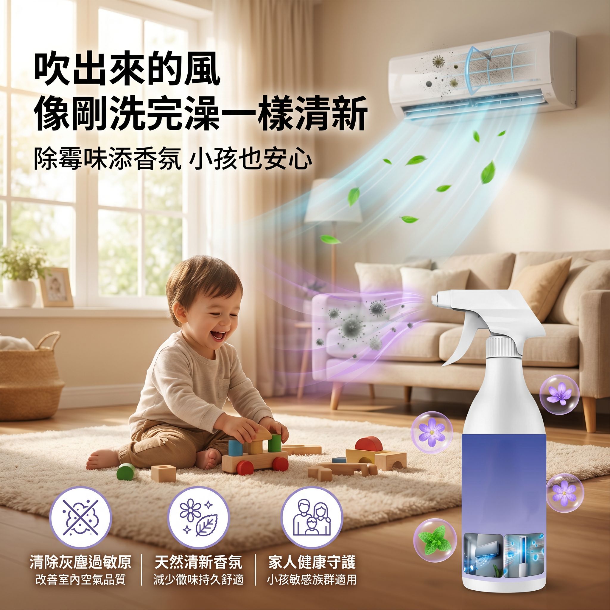 空調免拆清洗泡沫劑殺菌除臭家用清潔消毒