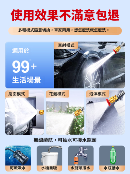 無線鋰電高壓洗車水槍