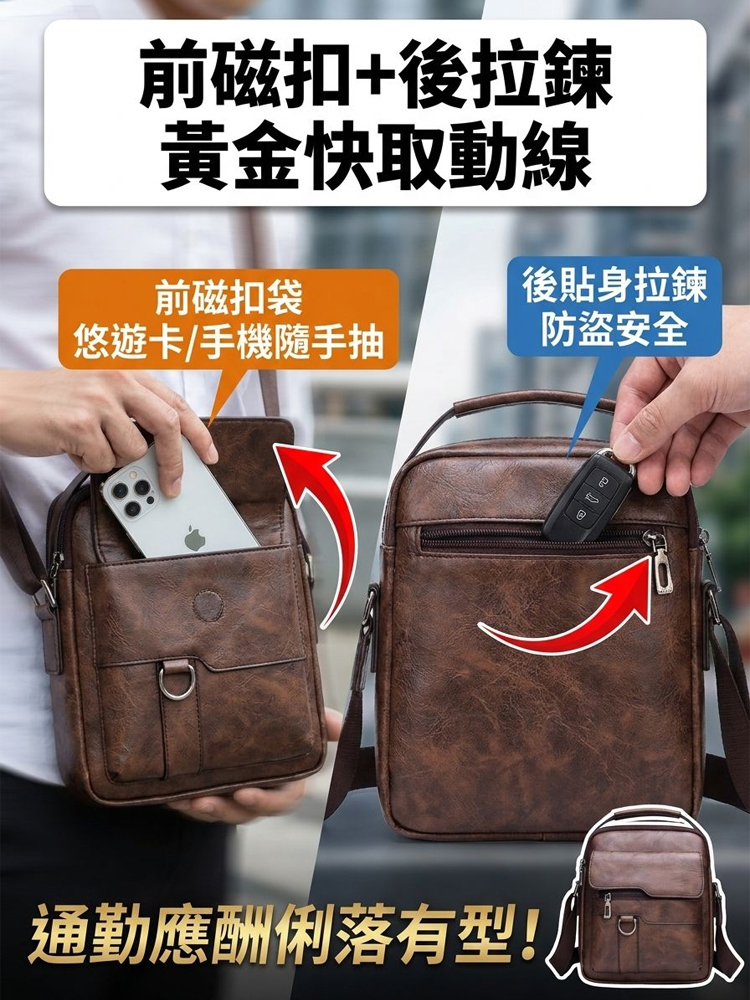 【東京樂天 NO.1】社長御用・極致工藝頭層牛皮商務包