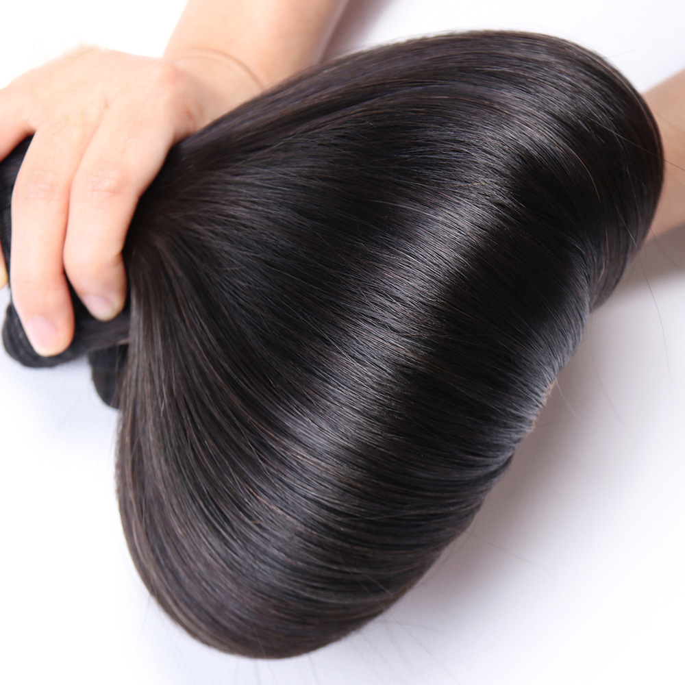 [Customized] 12A double drawn human hair bundle bone straight