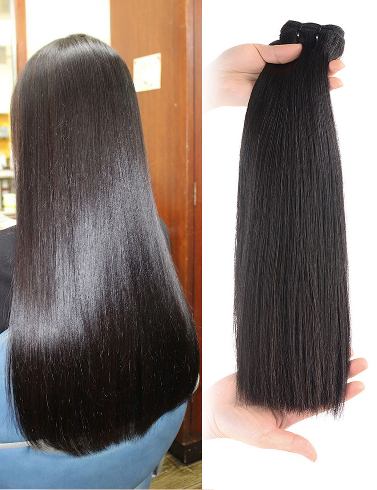 [Customized] 12A double drawn human hair bundle bone straight