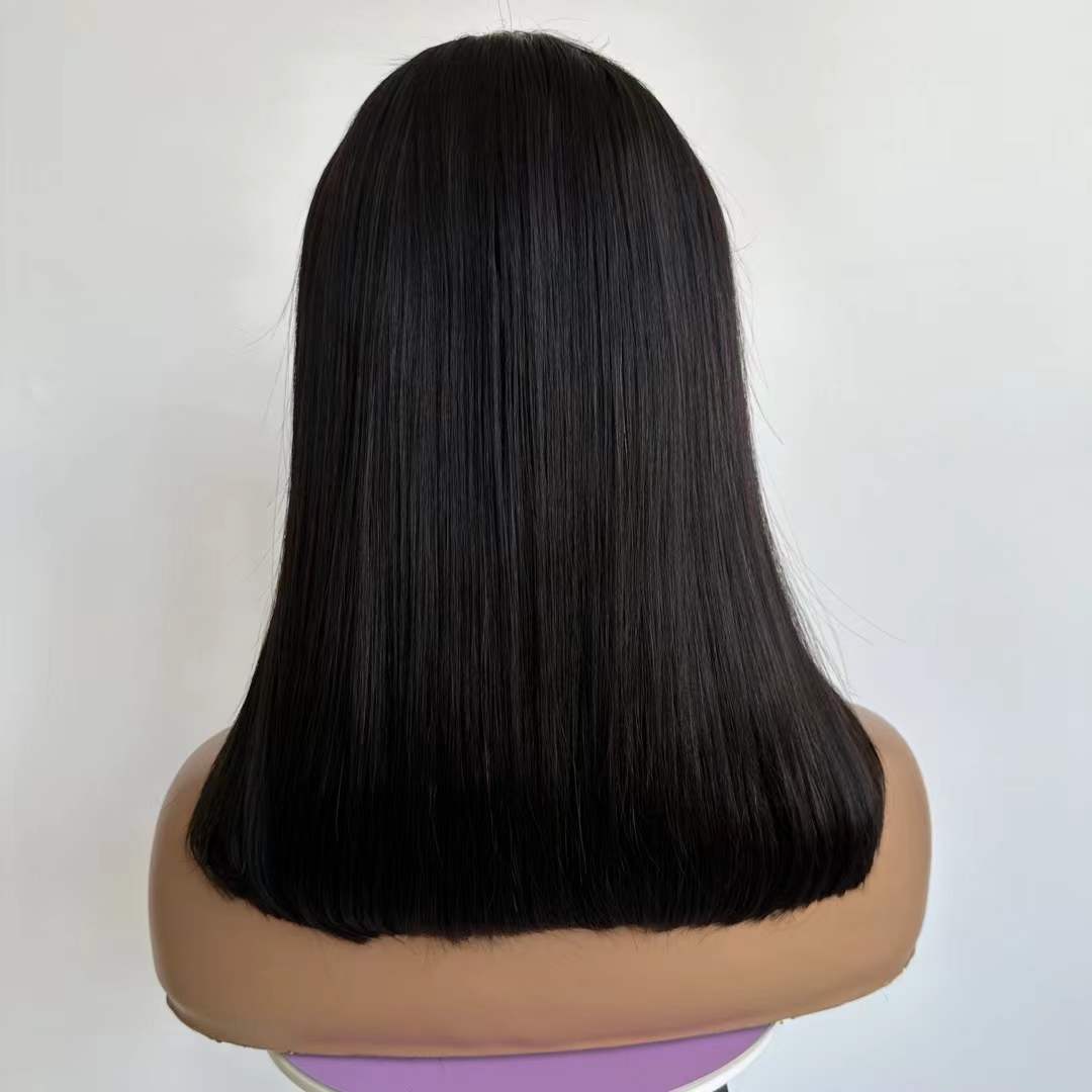12A double drawn 4x4 lace frontal bob wig straight