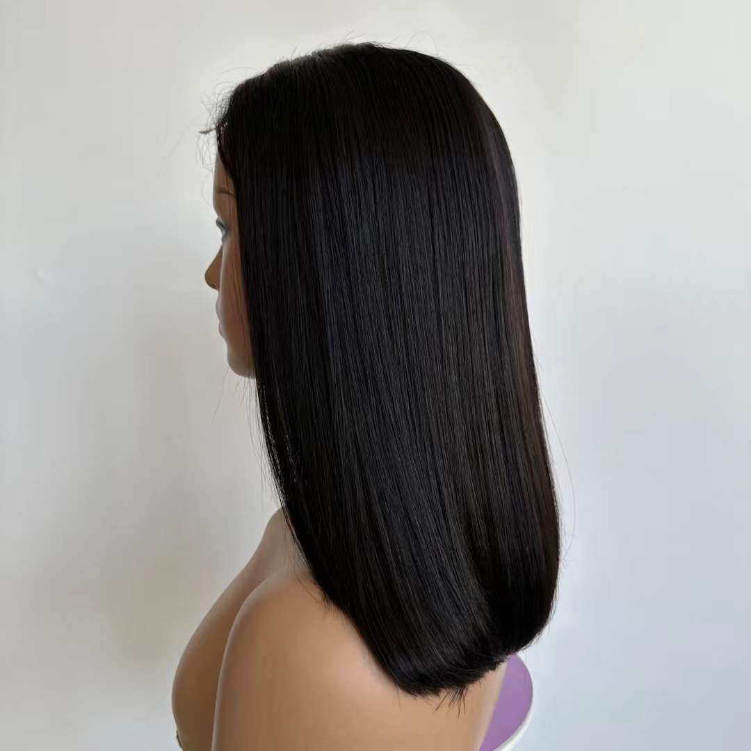 12A double drawn 4x4 lace frontal bob wig straight