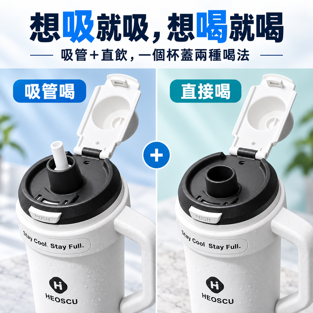 HEOSCU 1200ML 陶瓷內膽冰霸杯