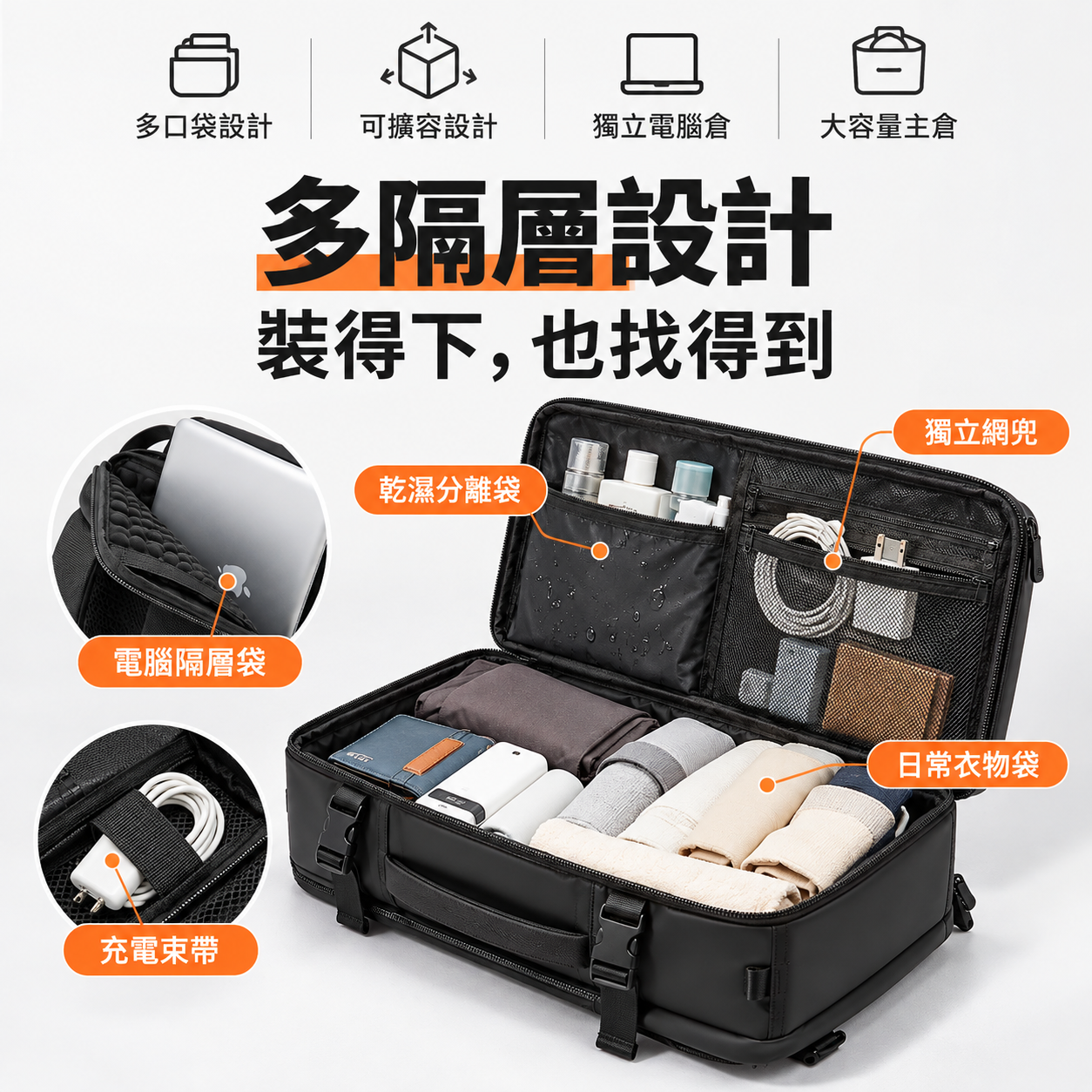 WUYOLI MOVE 28L 城市機能旅行背包