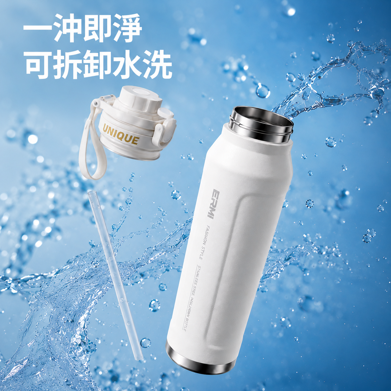 極境鎖溫｜1000mL運動保冰保溫水壺・不鏽鋼壺身