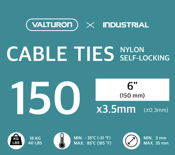VALTSHIELD Cable ties  束帶 150x3.5mm