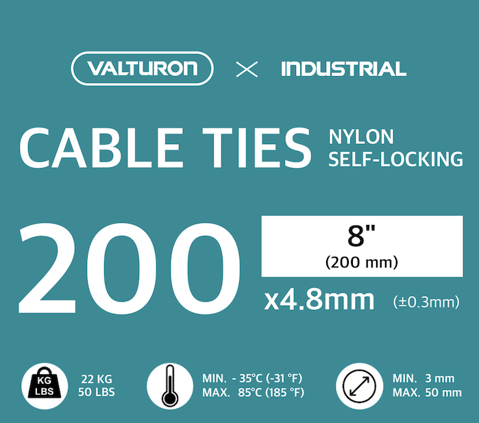 VALTSHIELD Cable ties  束帶 200x4.8mm