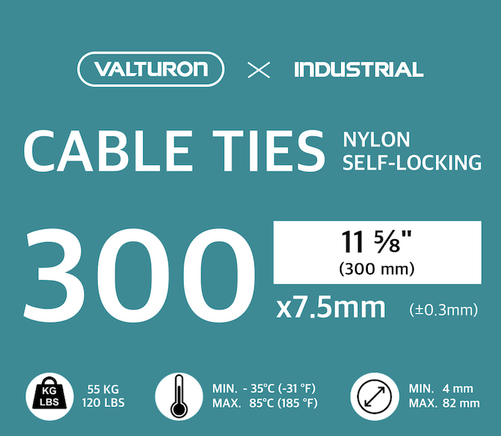 VALTSHIELD Cable ties  束帶 300x7.5mm
