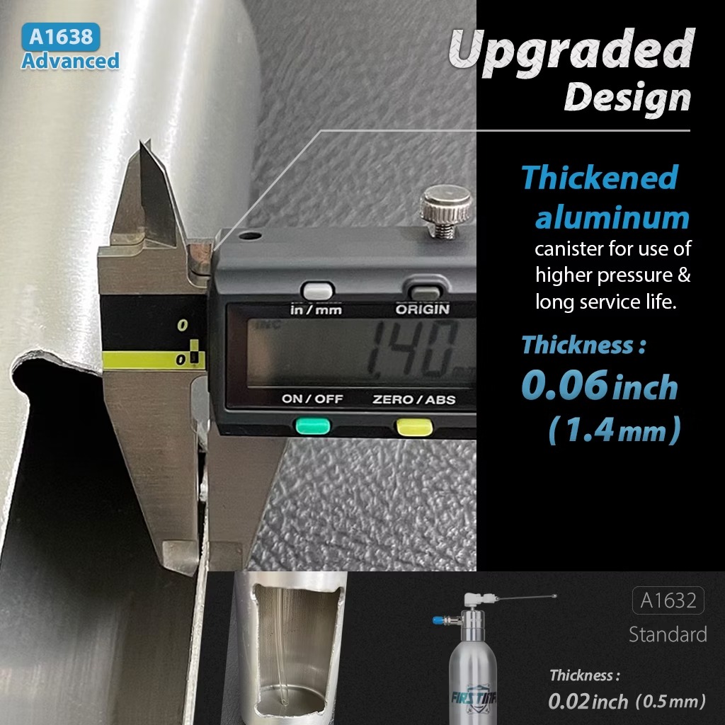 FIRSTINFO A1638Y5 Refillable Pressure Sprayer 620ml + 5 Nozzles / Aluminum Thickened Can, 140 Psi