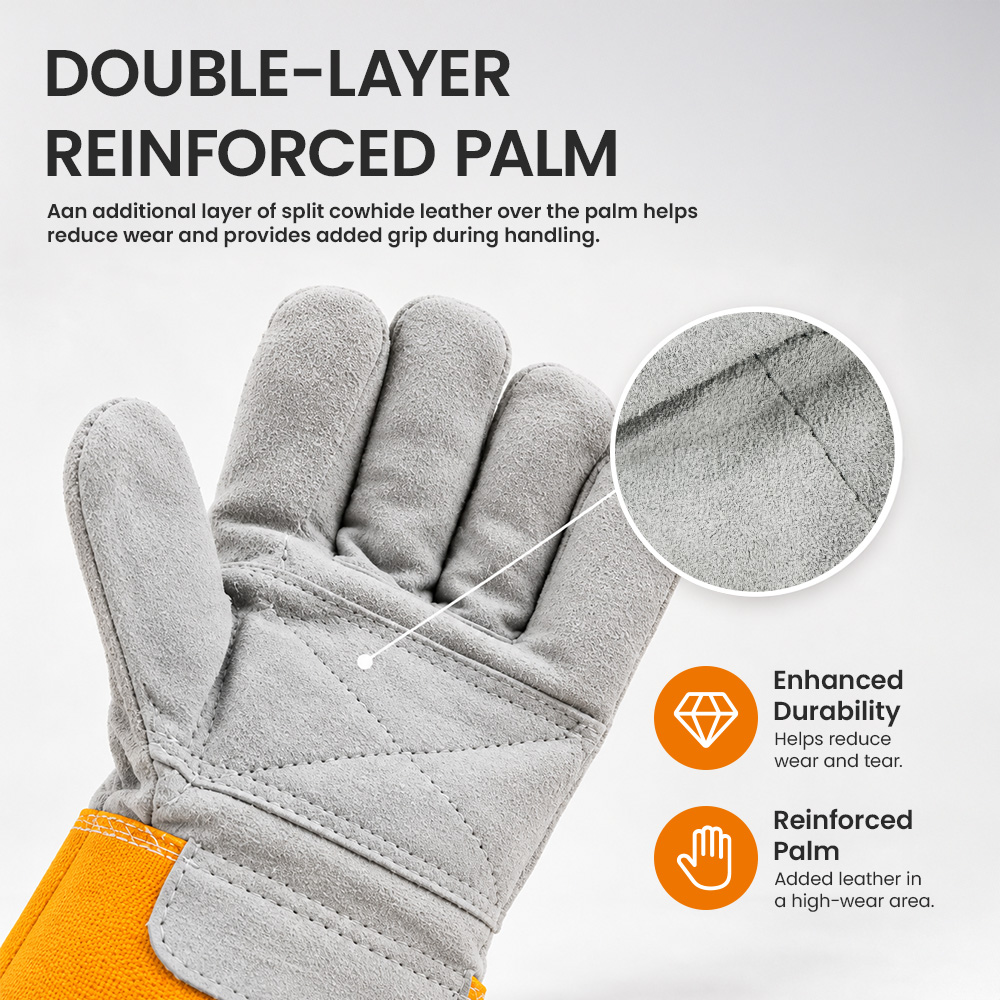 Cowhide Split Leather Work Gloves