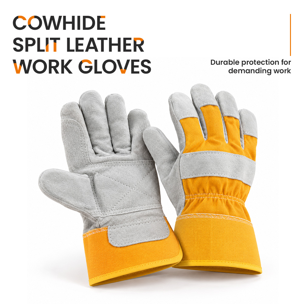 Cowhide Split Leather Work Gloves