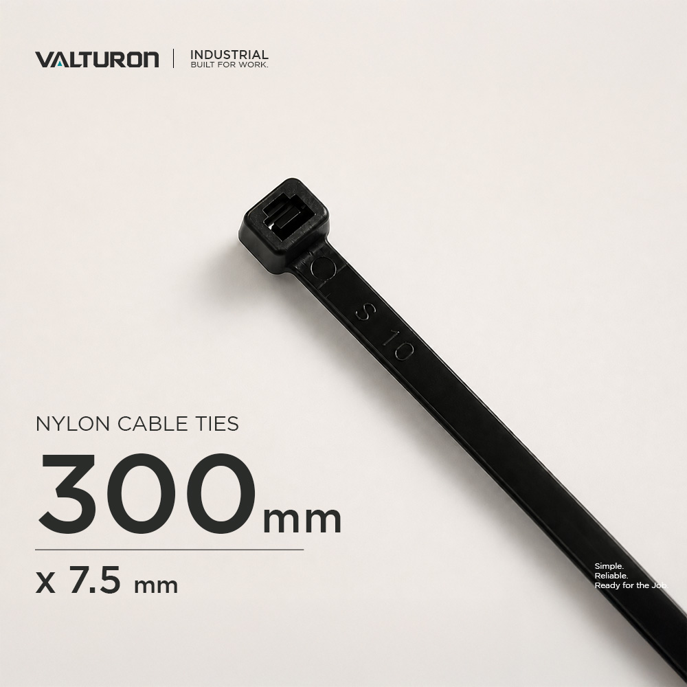 VALTURON Nylon Cable Ties – 300mm × 7.5mm